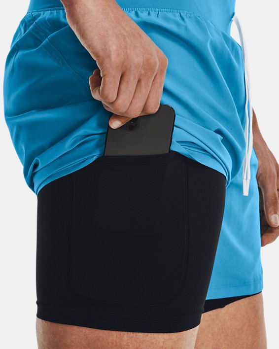 Men's UA CoolSwitch 2-in-1 Shorts in Blue image number 4